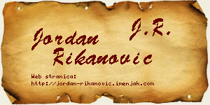 Jordan Rikanović vizit kartica
